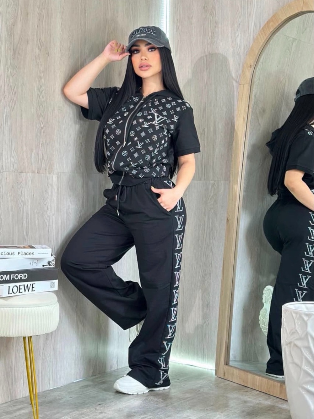 Black Logo-Print Women's Jogger Pants